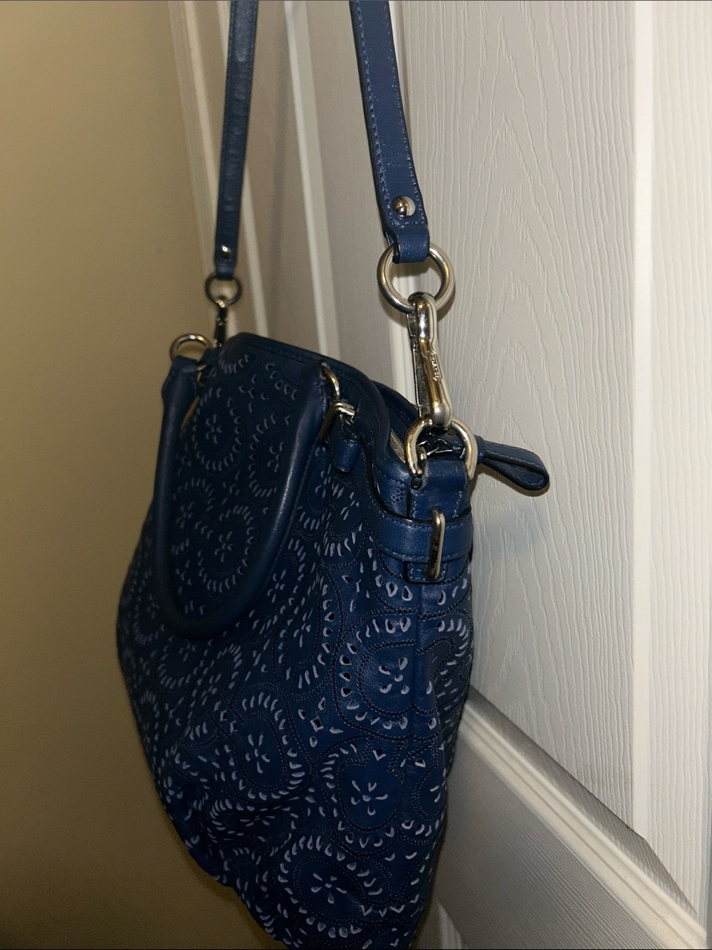 Coach Madison Sophia Lace Leather Shoulder Bag with Removable Strap - Coach - Picture 9 of 17